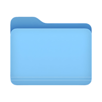 a blue folder icon on a black background